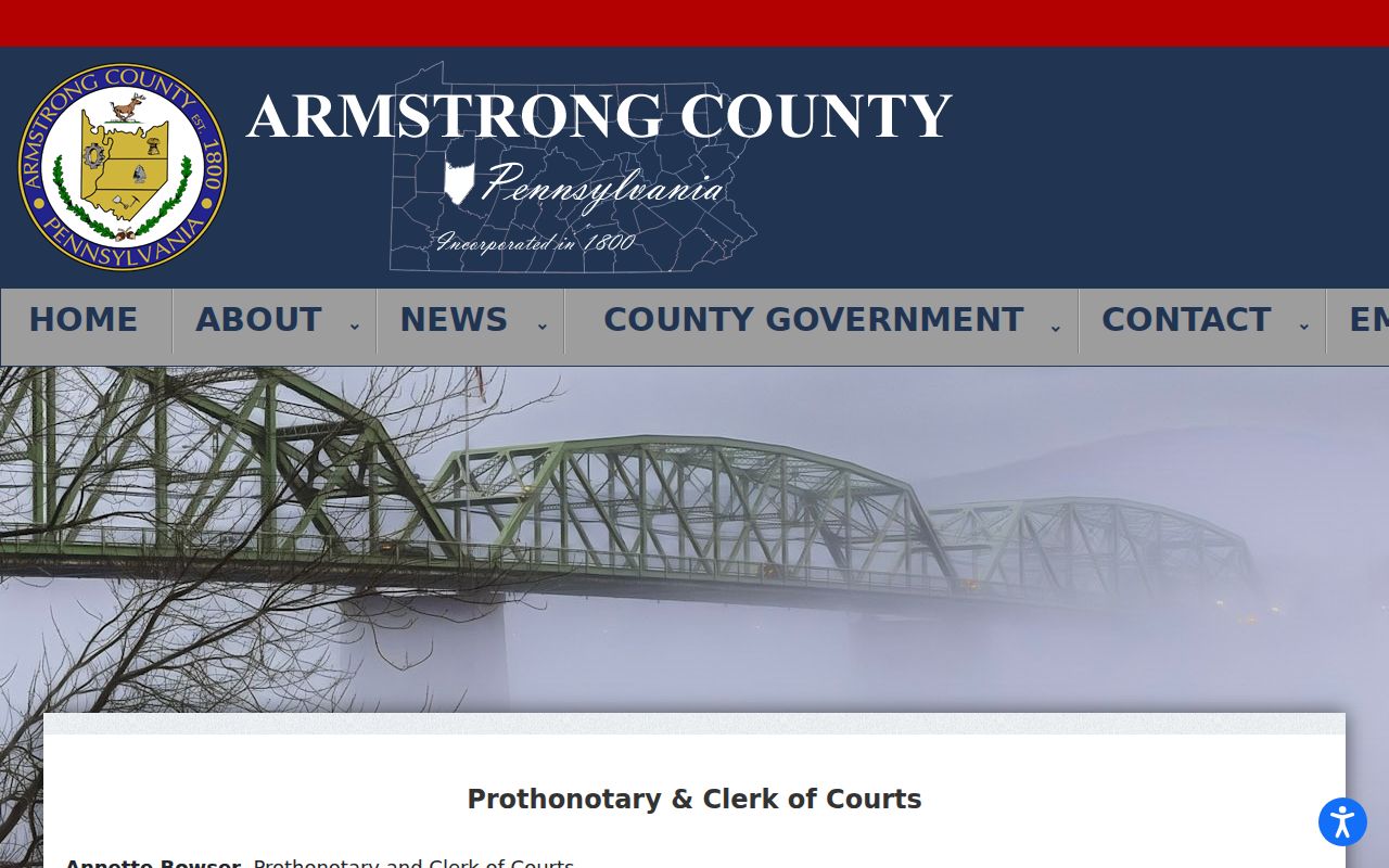 Armstrong County Clerk of Courts official records page