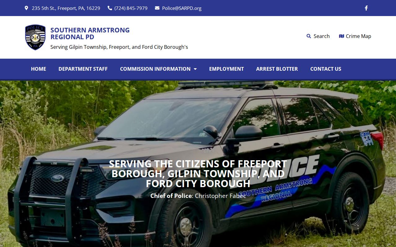 Southern Armstrong Regional Police official records interface